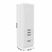 Magas szekrény, fehér, LULA 60 DKS-210 3S 1F , Fehér , MDF