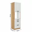 Magas szekrény beépített sütőhöz, fehér/artisan tölgy, LULA 60 DPS-210 3S 1F , Fehér , MDF