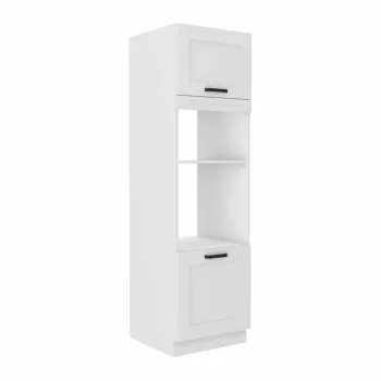   Magas szekrény sütőhöz és mikrohullámú sütőhöz, fehér, LULA 60 DPM-210 2F , Fehér , MDF