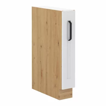  Alsó szekrény kihúzható kosárral, fehér/artisan tölgy, LULA D15 CARGO , Fehér , MDF