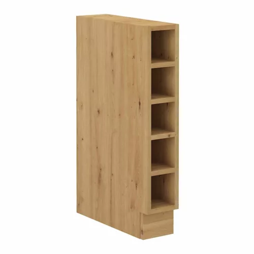 Alsó nyitott szekrény, artisan tölgy, LULA 15D OTW BB , Barna , Faforgács