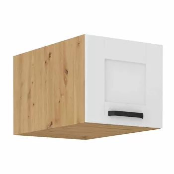   Felső szekrény, fehér/artisan tölgy, LULA 40 NAGU-36 1F , Barna , MDF