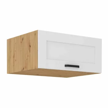   Felső szekrény, fehér/artisan tölgy, LULA 80 NAGU-36 1F , Fehér , MDF