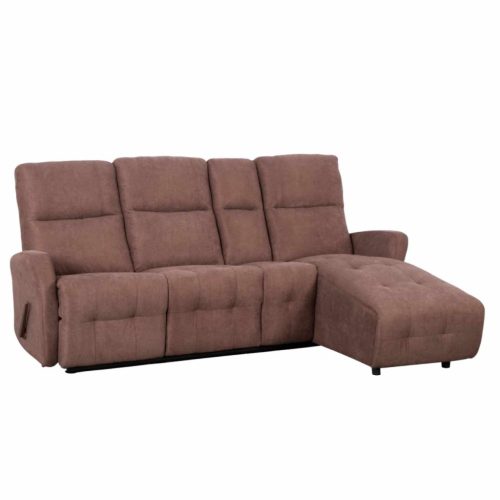 Állítható sarok ülőgarnitúra, barna, jobbos, TROJAN ROH , Barna , Szövet