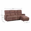 Állítható sarok ülőgarnitúra, barna, jobbos, TROJAN ROH , Barna , Szövet