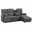 Állítható sarok ülőgarnitúra, sötétszürke, jobbos, TROJAN ROH , Szürke , Szövet
