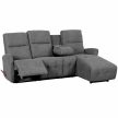 Állítható sarok ülőgarnitúra, sötétszürke, jobbos, TROJAN ROH , Szürke , Szövet