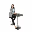Bárasztal, magasság állítással, króm/ fekete, átmérő 60 cm, BRANY 2 NEW , Fekete