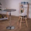 Bárasztal, magasság állítással, króm/ fekete, átmérő 60 cm, BRANY 2 NEW , Fekete