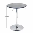 Bárasztal, magasság állítással, króm/ fekete, átmérő 60 cm, BRANY 2 NEW , Fekete