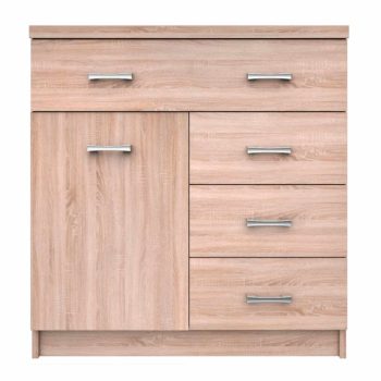   Komód 1D4S, sonoma tölgy, TOPTY TYP 20 , Barna , Faforgács