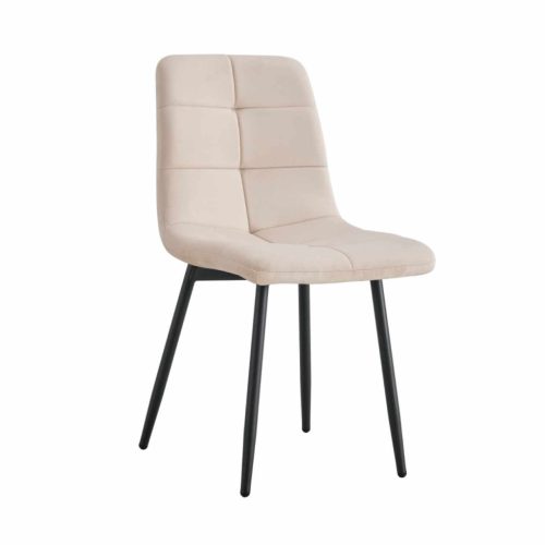 Étkezőszék, bézs Velvet szövet/fém, DAMIA TYP 1 , Čierna , Fém
