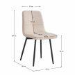 Étkezőszék, bézs Velvet szövet/fém, DAMIA TYP 1 , Čierna , Fém