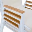 Kerti rakásolható szék, fehér acél/tölgy, BONTO , Fehér , Acél