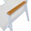 Kerti rakásolható szék, fehér acél/tölgy, BONTO , Fehér , Acél