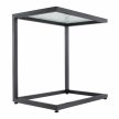 Kerti asztalka, fekete acél/edzett üveg, SELKO , Fekete , Acél