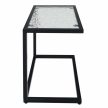 Kerti asztalka, fekete acél/edzett üveg, SELKO , Fekete , Acél