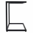 Kerti asztalka, fekete acél/edzett üveg, SELKO , Fekete , Acél