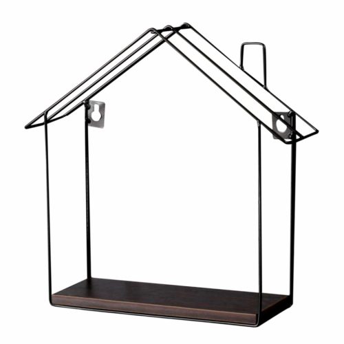 Fali polc, dió/fekete, KASITA , Barna , MDF