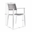 Rakásolható szék, fehér/szürke, HERTA , Műanyag