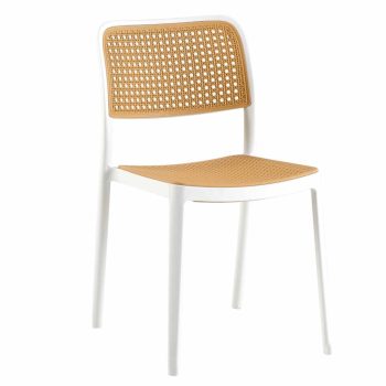   Rakásolható szék, fehér/bézs, RAVID TYP 1 , Barna , Műanyag