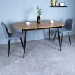 Étkezőasztal, széthúzható, tölgy/fekete 150-190x75 cm, TAMERON , Barna , MDF