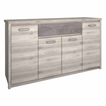   Komód 4D1S, nairobi gesztenye/onix, JESI , Barna , Faforgács