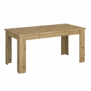   Széthúzható étkezőasztal, artisan tölgy, 160-210x80 cm, AIRON , Barna , Faforgács