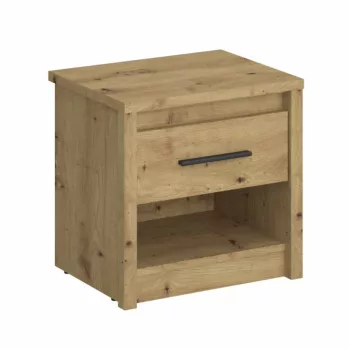   Éjjeliszekrény 1S, artisan tölgy, AIRON , Barna , Faforgács