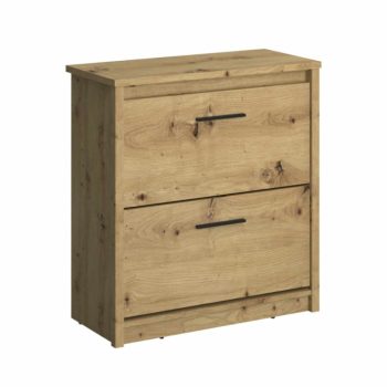   Cipősszekrény 2K, artisan tölgy, AIRON , Barna , Faforgács