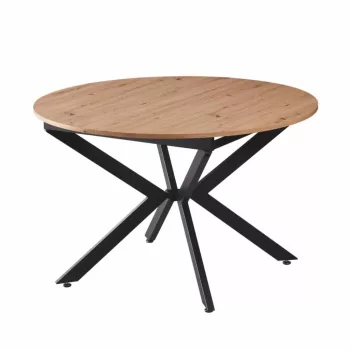   Kihúzható étkezőasztal, artisan tölgy/fekete, 100x100-140x75 cm, ABERO TYP 1 , Barna , MDF