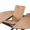 Kihúzható étkezőasztal, artisan tölgy/fekete, 100x100-140x75 cm, ABERO TYP 1 , Barna , MDF