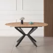Kihúzható étkezőasztal, artisan tölgy/fekete, 100x100-140x75 cm, ABERO TYP 1 , Barna , MDF