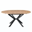 Kihúzható étkezőasztal, artisan tölgy/fekete, 120x120-160x75 cm, ABERO TYP 2 , Barna , MDF
