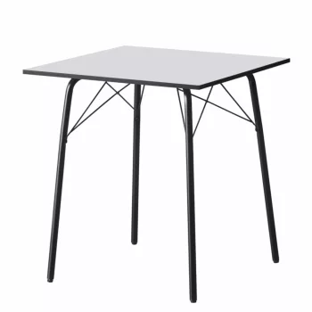   Étkezőasztal, fehér/fekete, 70x70x75 cm, NALAK TYP 1 , MDF