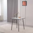 Étkezőasztal, fehér/fekete, 70x70x75 cm, NALAK TYP 1 , MDF