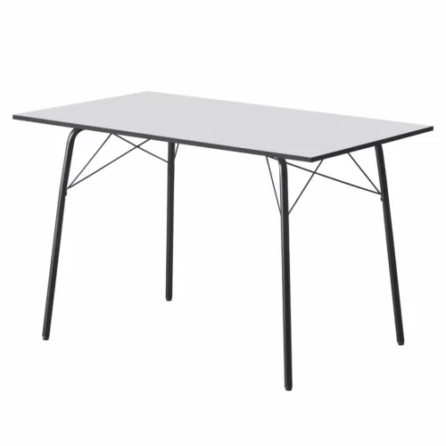 Étkezőasztal, fehér/fekete, 120x75x75 cm, NALAK TYP 2 , MDF