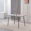 Étkezőasztal, fehér/fekete, 120x75x75 cm, NALAK TYP 2 , MDF