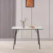 Étkezőasztal, fehér/fekete, 120x75x75 cm, NALAK TYP 2 , MDF
