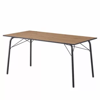   Étkezőasztal, artisan tölgy/fekete, 160x80x75 cm, NALAK TYP 3 , Barna , MDF
