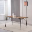Étkezőasztal, artisan tölgy/fekete, 160x80x75 cm, NALAK TYP 3 , Barna , MDF