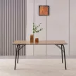 Étkezőasztal, artisan tölgy/fekete, 160x80x75 cm, NALAK TYP 3 , Barna , MDF