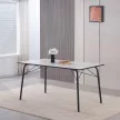 Étkezőasztal, fehér/fekete, 160x80x75 cm, NALAK TYP 3 , MDF