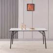 Étkezőasztal, fehér/fekete, 160x80x75 cm, NALAK TYP 3 , MDF