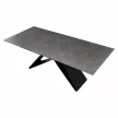 Kihúzható étkezőasztal, beton/fekete, 160-200x90 cm, MAJED , Szürke , Kerámia