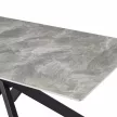 Étkezőasztal, világosszürke/fekete, 160x90 cm, ZENOS , Szürke , Kerámia