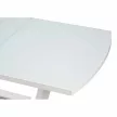 Kihúzható étkezőasztal, fényes fehér, 160-200x90 cm, OLAV , Üveg