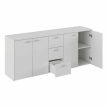 Kombinált komód, fehér, HUGOS 180 , Faforgács