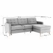 Univerzális sarokgarnitúra, világosszürke, VISBY , Szürke , Szövet