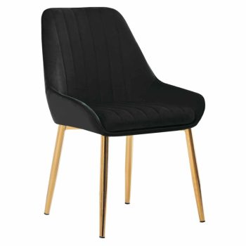   Étkezőszék, fekete Velvet anyag/gold króm-arany, PERLIA , Fekete , Szövet